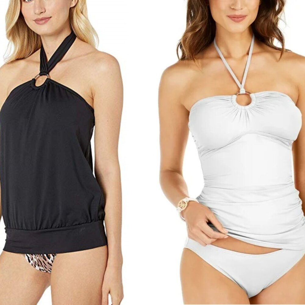 NWT Michael Kors Women's Halter Ring Tankini Top Multicolor Sz S-XL $100 LLL221